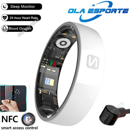 Smart NFC Health Ring 2025  | Sleep 😴 Heart  BP ⏱ Fitness 🌊 Ceramic + Charging⏱