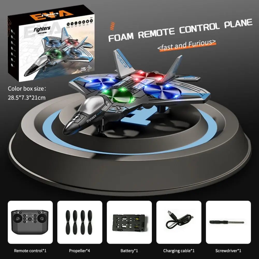 ⚡️4-Motor RC Foam Jet Fighter ✈️ | Gravity-Sensing, Stunt-Ready & Rechargeable