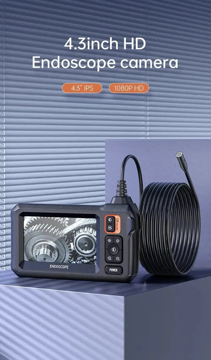 🔍 Industrial Endoscope Camera 8mm 📱 4.3" IPS | 1080P HD Pipe Camera 🚗