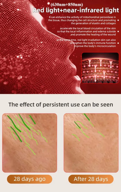 "LED Photon Therapy Infrared Mask – Skin Rejuvenation & Brightening Device ✨"