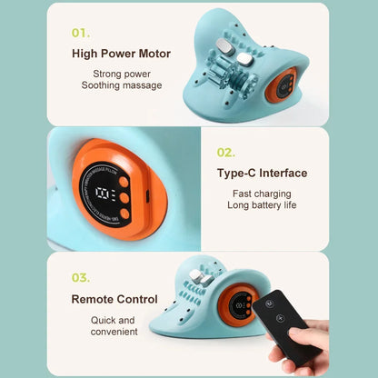 Therapy  💆‍♀️ Smart Cervical Traction & Heating Neck Massager Pillow
