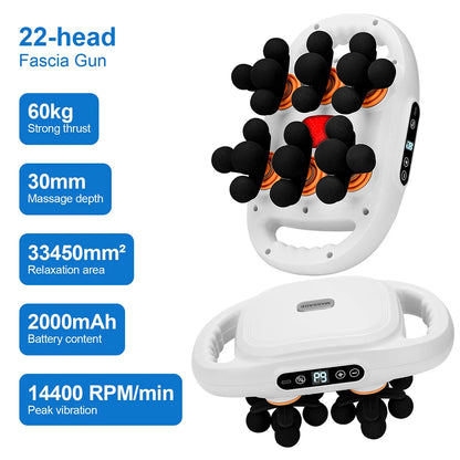 💪 22-Head Fascia Massage Gun | Deep Tissue Massager for Pain Relief ⚡