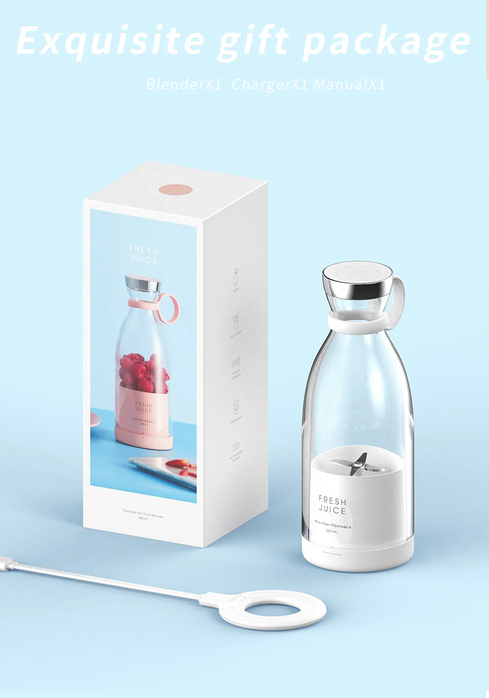 Portable USB Electric Juicer 🍹 | Mini Blender for Smoothies & Shakes