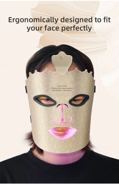 "LED Photon Therapy Infrared Mask – Skin Rejuvenation & Brightening Device ✨"