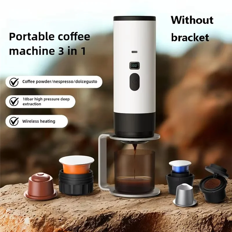 ☕ Portable Espresso Coffee Maker  Fast Brew System 🔋 Integrated Power Bank