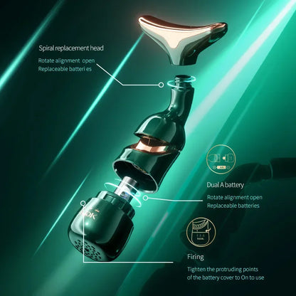 3-in-1 Neck & Face Lifting Massager 💆‍♀️ | Microcurrent, Vibration & LED Therapy