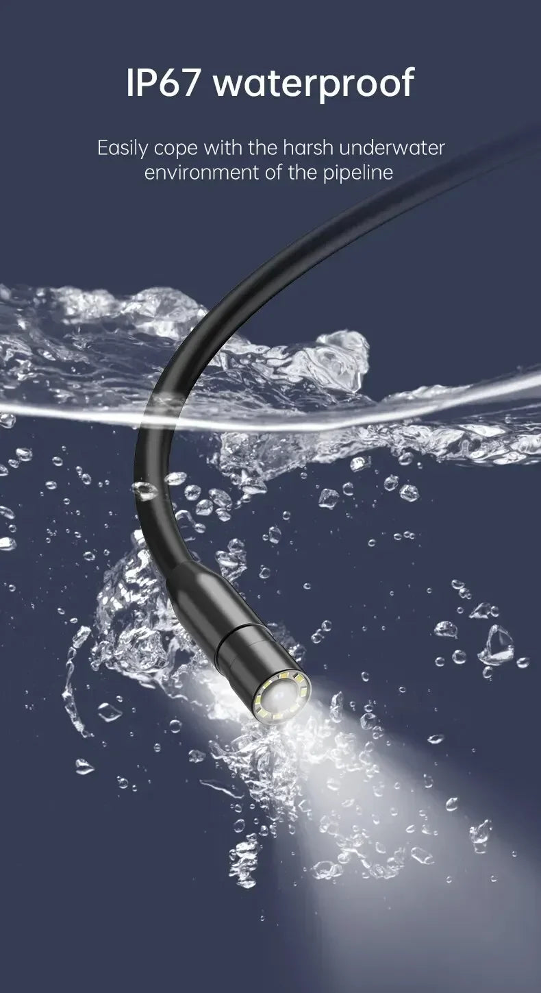 🔍 Industrial Endoscope Camera 8mm 📱 4.3" IPS | 1080P HD Pipe Camera 🚗