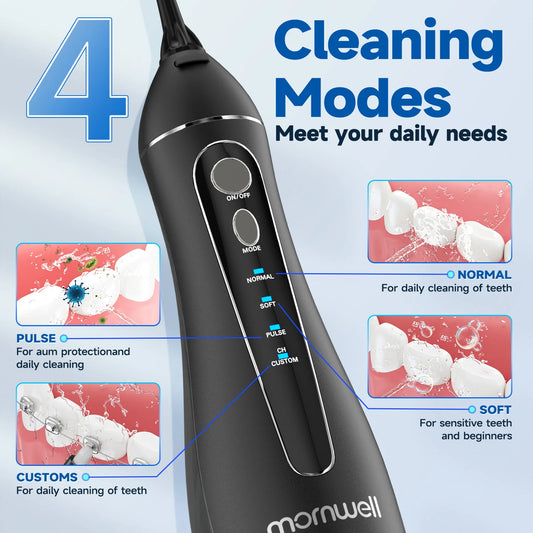 Marnell F18 Portable Water Flosser 💧 USB Rechargeable | 4 Nozzles & 200ml Tank
