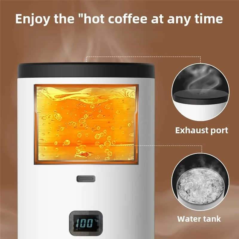 ☕ Portable Espresso Coffee Maker  Fast Brew System 🔋 Integrated Power Bank