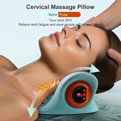 Therapy  💆‍♀️ Smart Cervical Traction & Heating Neck Massager Pillow