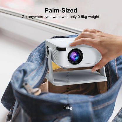 🌟 HD Smart Projector with Holder | Android Wireless Mini Projector for Home & Outdoor Use
