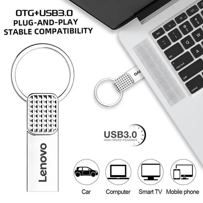 Lenovo Original 2TB USB Flash 3.0 Drive Metal Real Capacity 1TB Memory Stick High Speed Flash Disk Storage 512GB  U Disk For PC