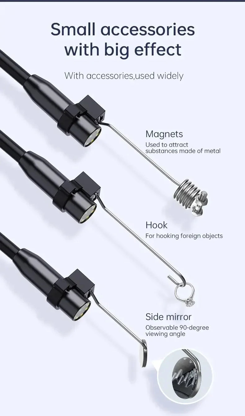 🔍 Industrial Endoscope Camera 8mm 📱 4.3" IPS | 1080P HD Pipe Camera 🚗
