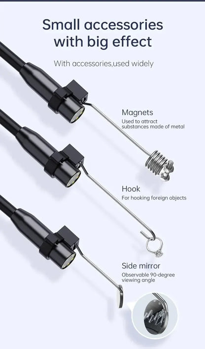 🔍 Industrial Endoscope Camera 8mm 📱 4.3" IPS | 1080P HD Pipe Camera 🚗
