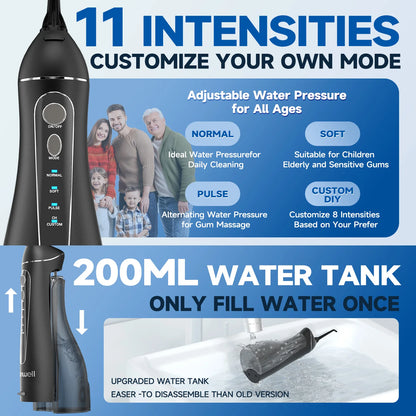 Marnell F18 Portable Water Flosser 💧 USB Rechargeable | 4 Nozzles & 200ml Tank