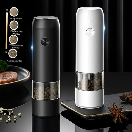 🧂 Electric & Manual 2-in-1 Spice Grinder – Adjustable Coarseness for Salt, Pepper & More