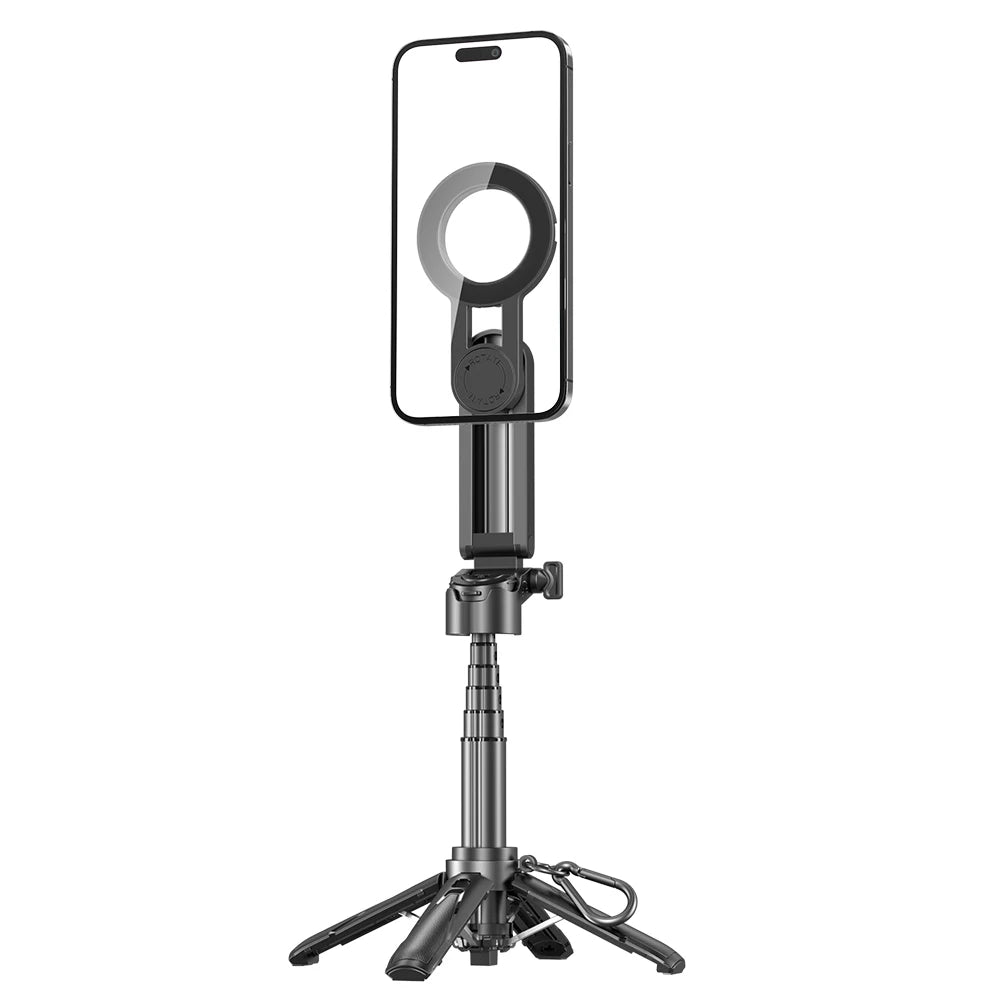 📱✨ Upgraded Foldable Magnetic Phone Holder & Selfie Stick | 360° Rotation Tripod with Remote