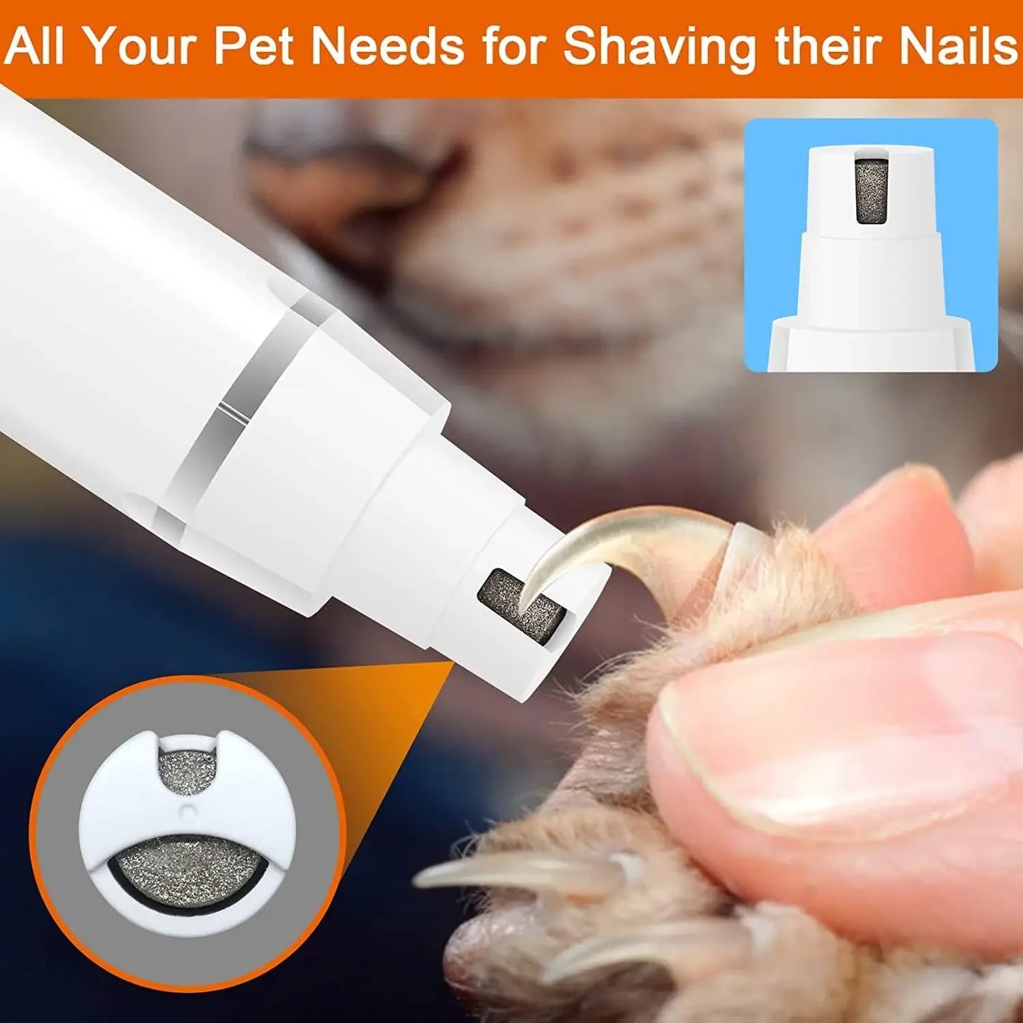 🐶🐱 Pet Grooming Kit  Low Noise Clippers Rechargeable  Nail Grinder