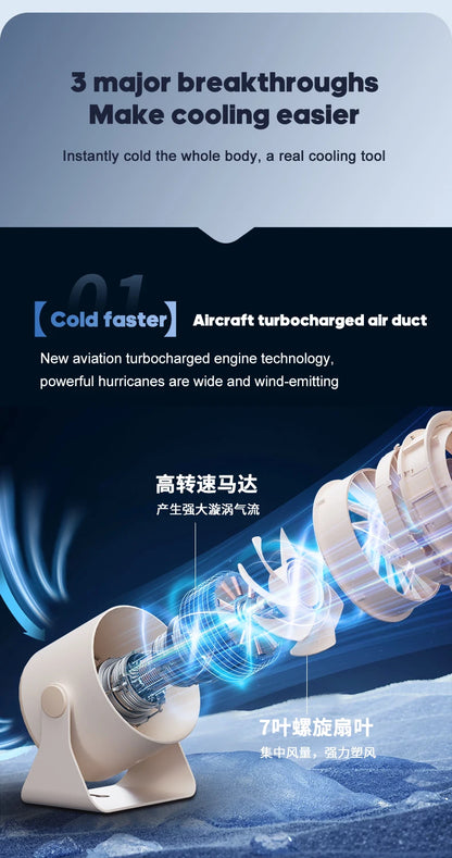 🌬️ Portable USB Fan 🔋 100 Speeds, Quiet & Adjustable for Home & Outdoor ✨