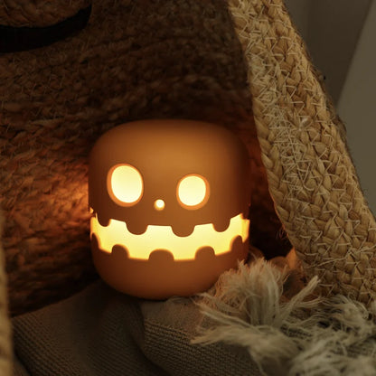 👻 Cute Ghost Night Light 💡 Rechargeable Halloween Cartoon Lamp | Kids Bedside Light & Room Décor
