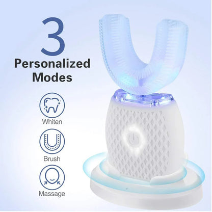 🦷 360° U-Shaped Ultrasonic Toothbrush | Smart Auto Cleaning ⚡ Whitening 🔋