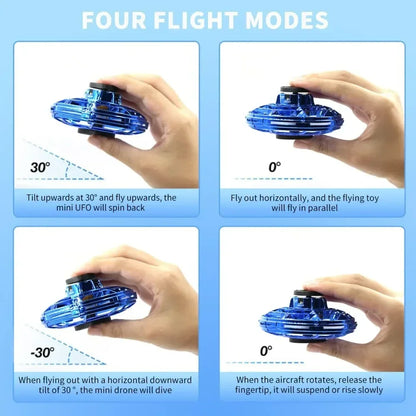 🛸 Flying Spinner UFO Mini Drone 🚀 | Hand Operated LED Toy for Kids & Adults