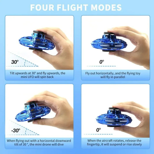 🛸 Flying Spinner UFO Mini Drone 🚀 | Hand Operated LED Toy for Kids & Adults