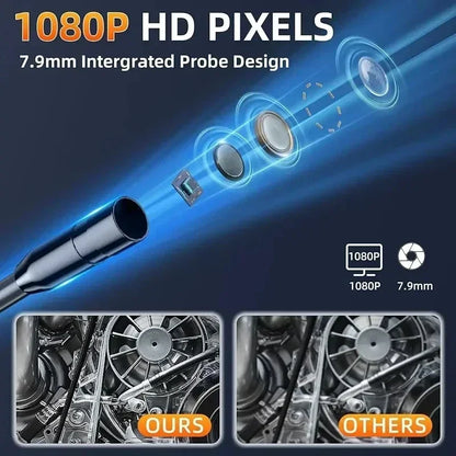 🔍 Industrial Endoscope Camera 8mm 📱 4.3" IPS | 1080P HD Pipe Camera 🚗