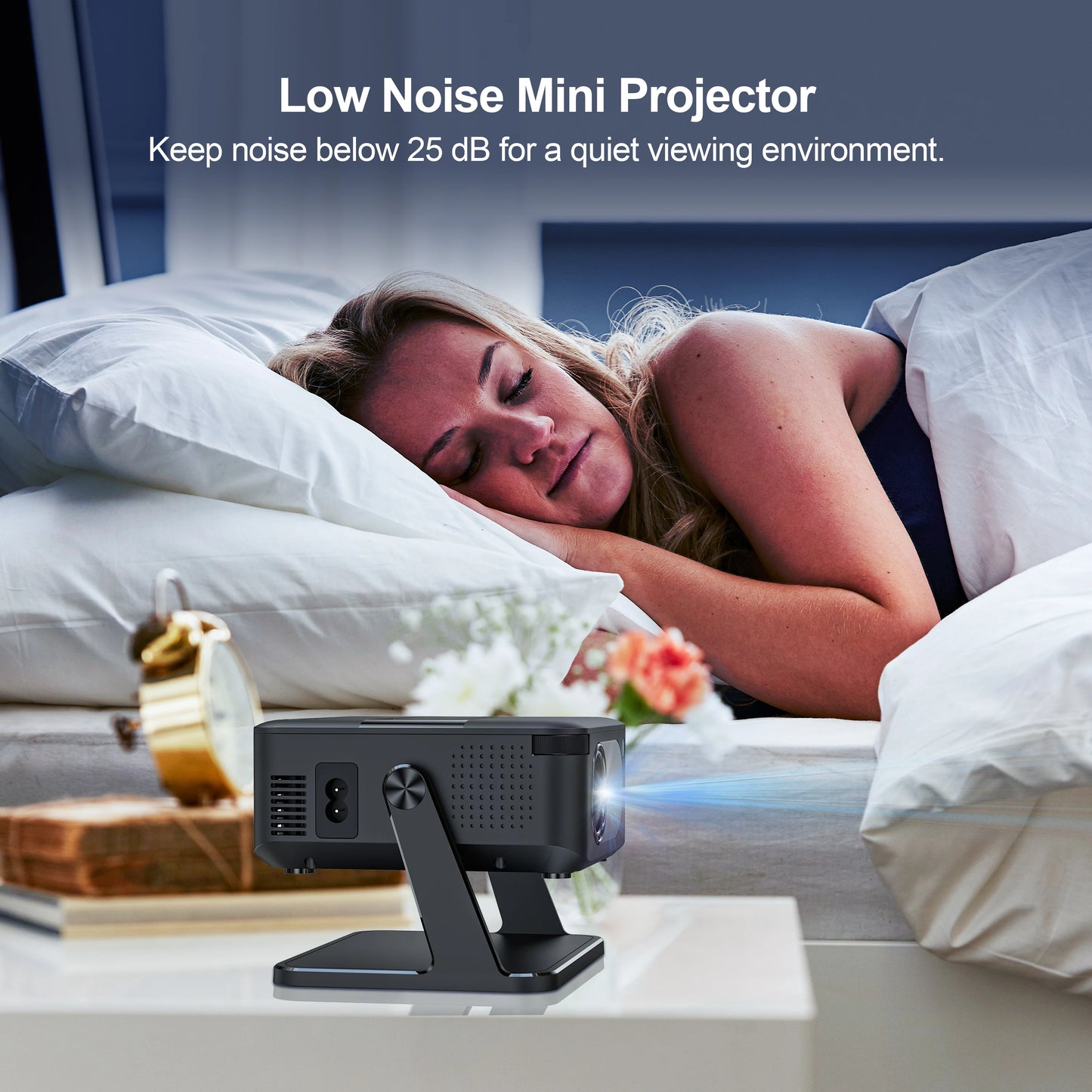 🌟 HD Smart Projector with Holder | Android Wireless Mini Projector for Home & Outdoor Use