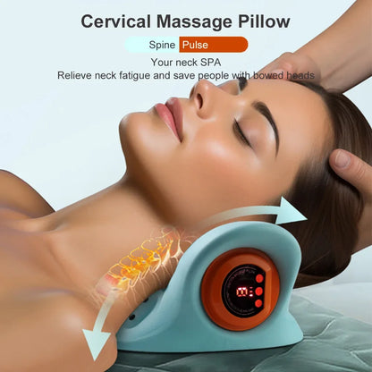 Therapy  💆‍♀️ Smart Cervical Traction & Heating Neck Massager Pillow