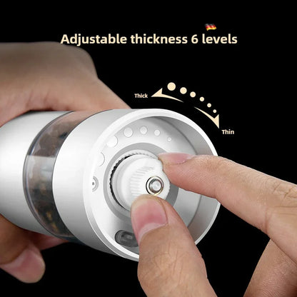 🧂 Electric & Manual 2-in-1 Spice Grinder – Adjustable Coarseness for Salt, Pepper & More
