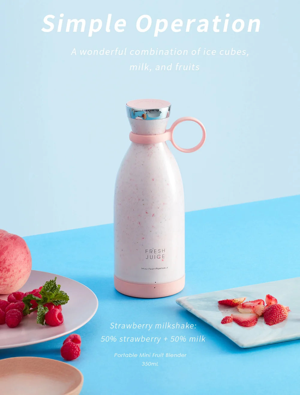 Portable USB Electric Juicer 🍹 | Mini Blender for Smoothies & Shakes