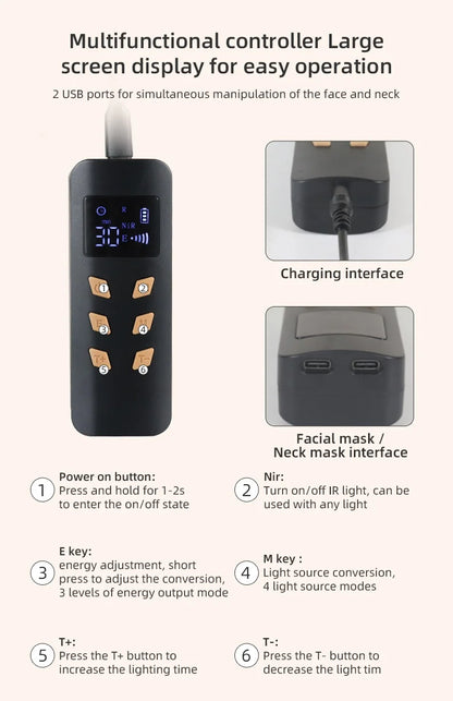 "LED Photon Therapy Infrared Mask – Skin Rejuvenation & Brightening Device ✨"