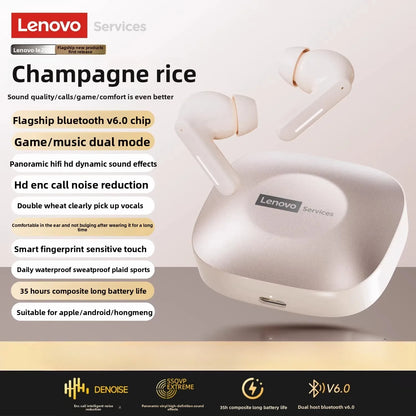 Lenovo LE209 Bluetooth 6.0 Earbuds 🎧 Hi-Fi Stereo | Noise-Cancelling TWS Headset