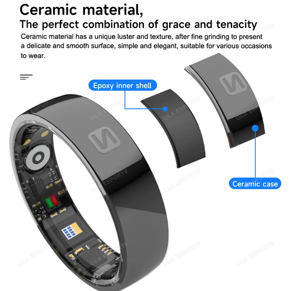 Smart NFC Health Ring 2025  | Sleep 😴 Heart  BP ⏱ Fitness 🌊 Ceramic + Charging⏱