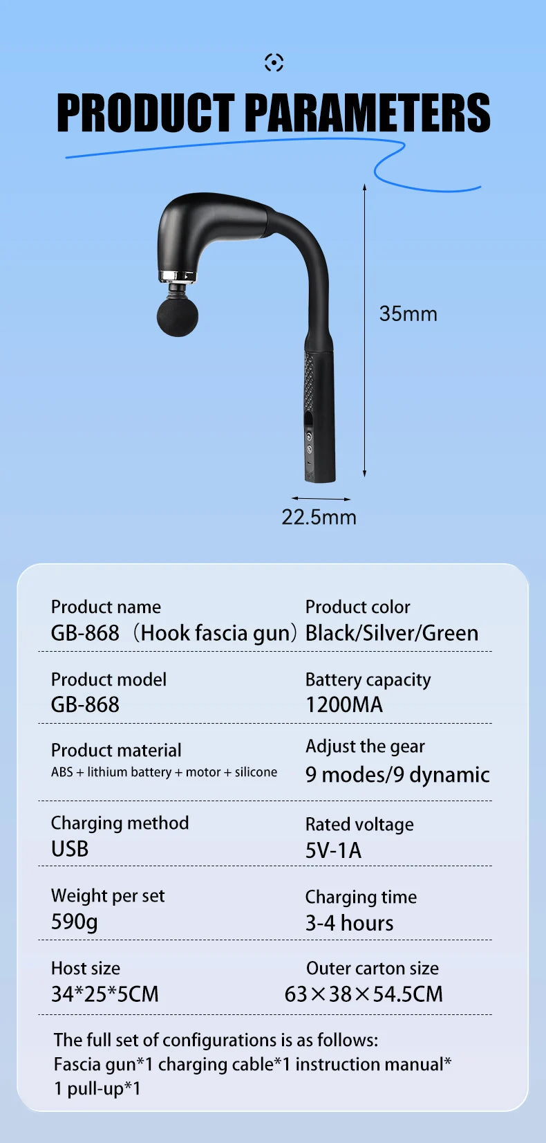 ⚡ Electric Fascia Gun Massager – Deep Muscle Relaxation for Fitness & Recovery 💪