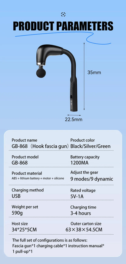 ⚡ Electric Fascia Gun Massager – Deep Muscle Relaxation for Fitness & Recovery 💪