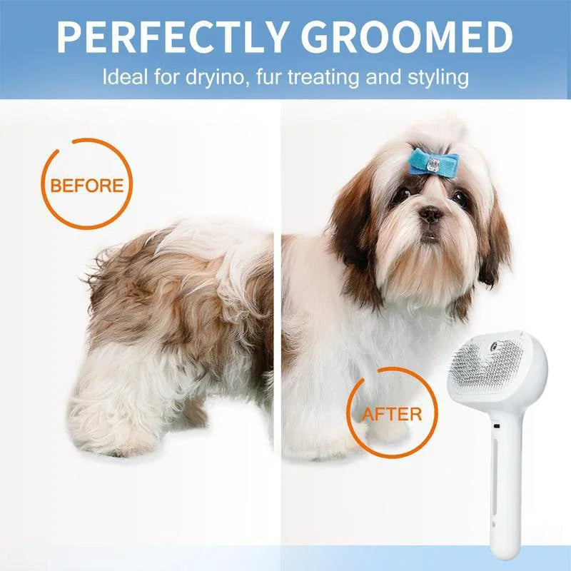 Pet Steam Spray Comb 🐾💦 – Grooming, Dematting & Massage Brush for Cats & Dogs