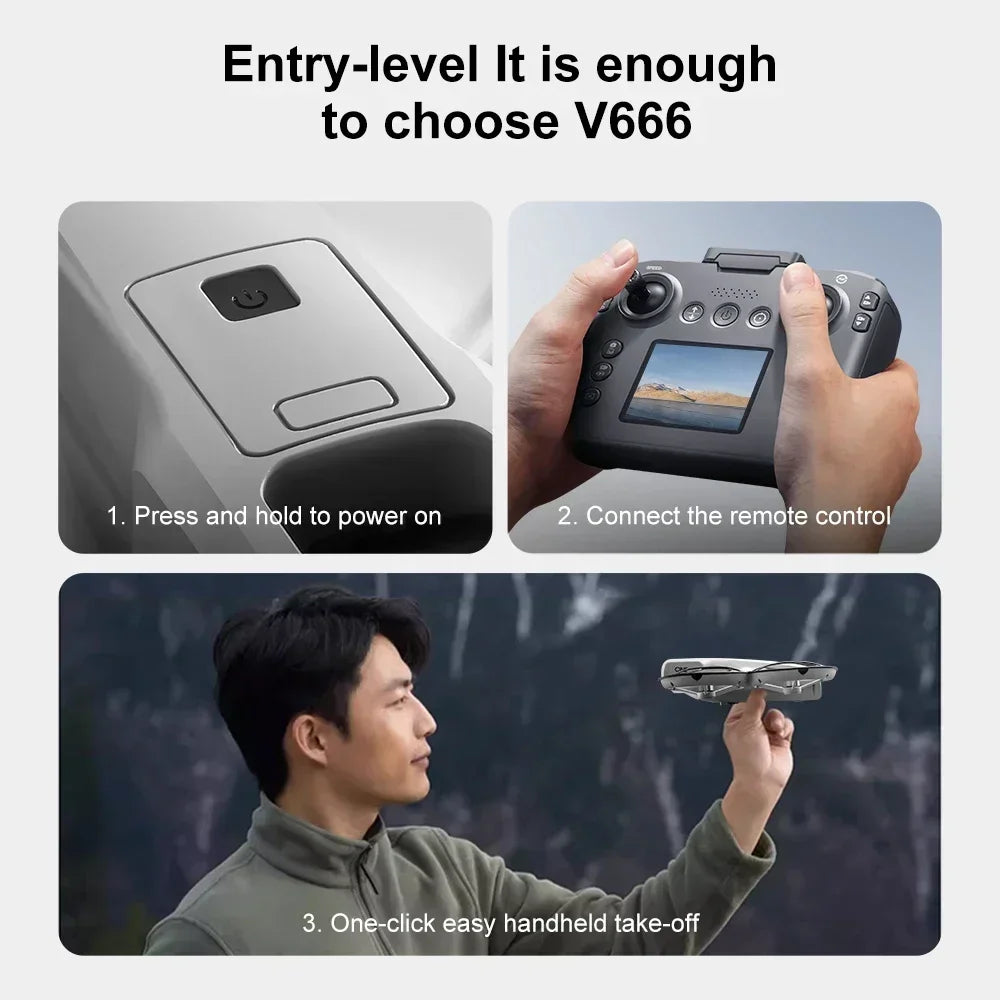 "Xiaomi Mijia MINI V666 4K Drone – 5G Wi-Fi RC Quadcopter with Obstacle Avoidance 🌍✨.