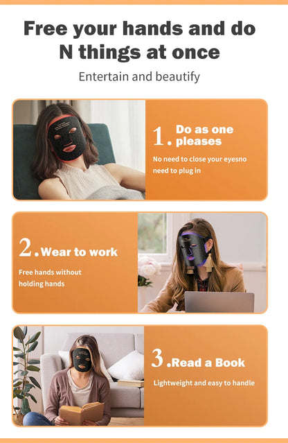 "LED Photon Therapy Infrared Mask – Skin Rejuvenation & Brightening Device ✨"