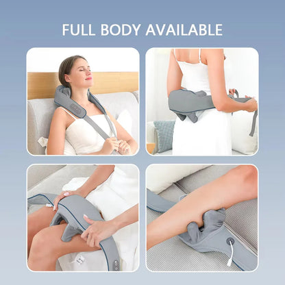 Neck & Shoulder Massager 💆‍♀️ | Wireless Kneading with Heat 🔥