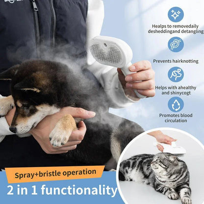 Pet Steam Spray Comb 🐾💦 – Grooming, Dematting & Massage Brush for Cats & Dogs