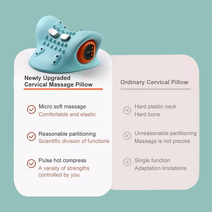 Therapy  💆‍♀️ Smart Cervical Traction & Heating Neck Massager Pillow