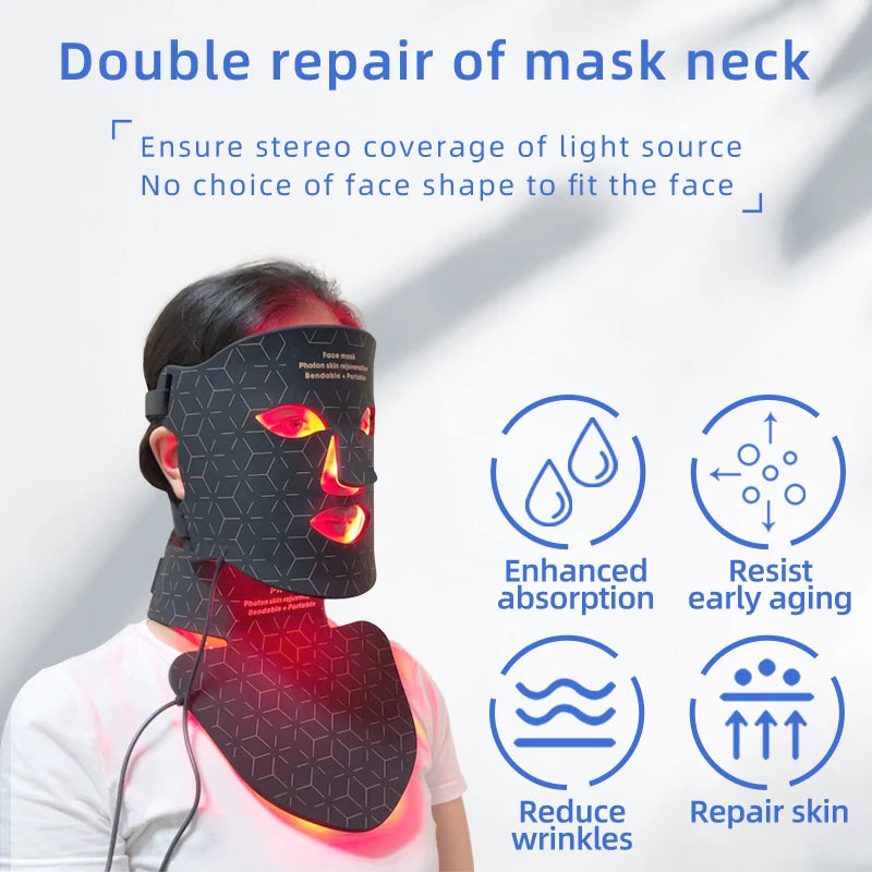 "LED Photon Therapy Infrared Mask – Skin Rejuvenation & Brightening Device ✨"
