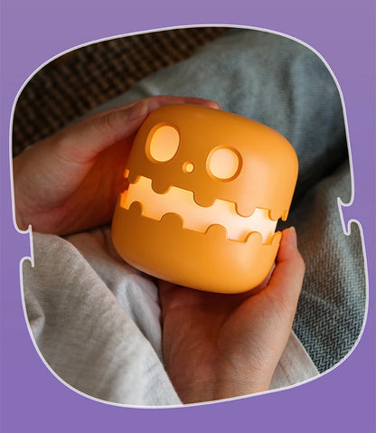 👻 Cute Ghost Night Light 💡 Rechargeable Halloween Cartoon Lamp | Kids Bedside Light & Room Décor