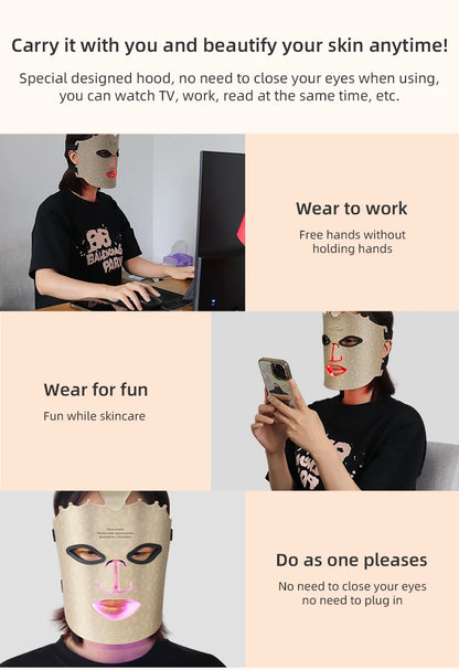 "LED Photon Therapy Infrared Mask – Skin Rejuvenation & Brightening Device ✨"