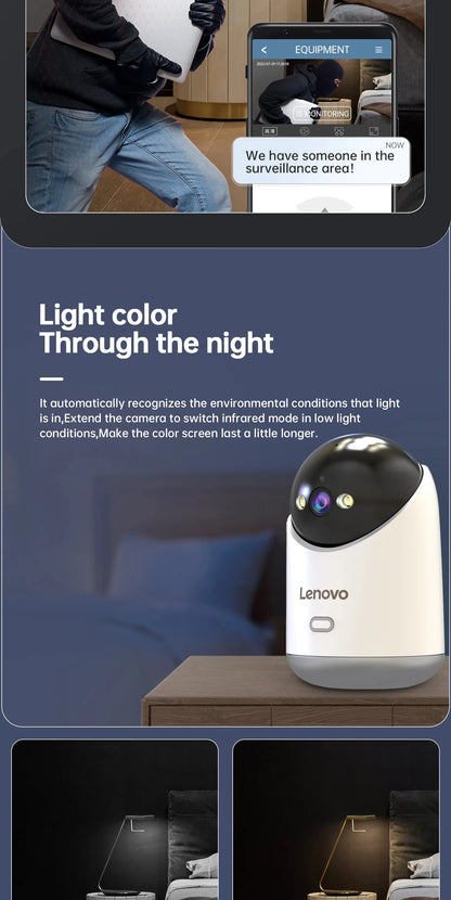 📡 Lenovo Smart 3MP PTZ WiFi Camera 🎥 Indoor CCTV | Motion Alerts, 5G, Night Vision