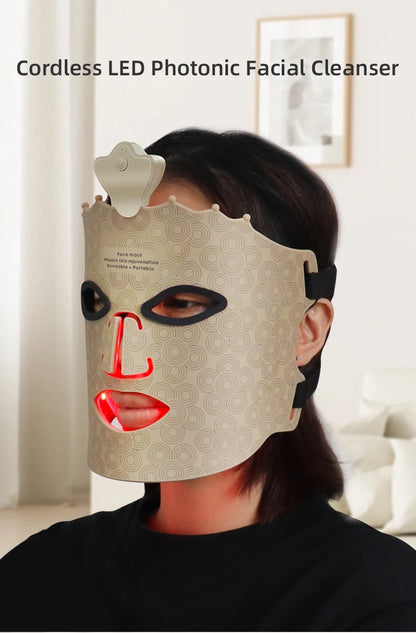 "LED Photon Therapy Infrared Mask – Skin Rejuvenation & Brightening Device ✨"