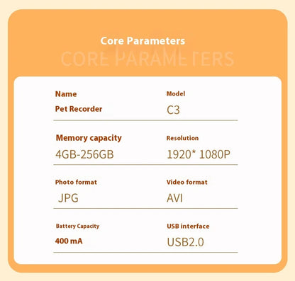 Cat & Dog Camera Collar – 🎥 HD 1080P Wi-Fi 💾 32G Card | USB Rechargeable  Pet Cam Gift
