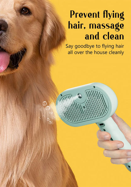 Pet Steam Spray Comb 🐾💦 – Grooming, Dematting & Massage Brush for Cats & Dogs